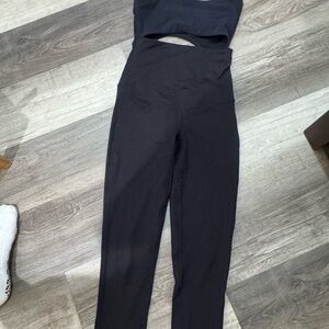 FP Movement by Free People Black Cutout Jumpsuit